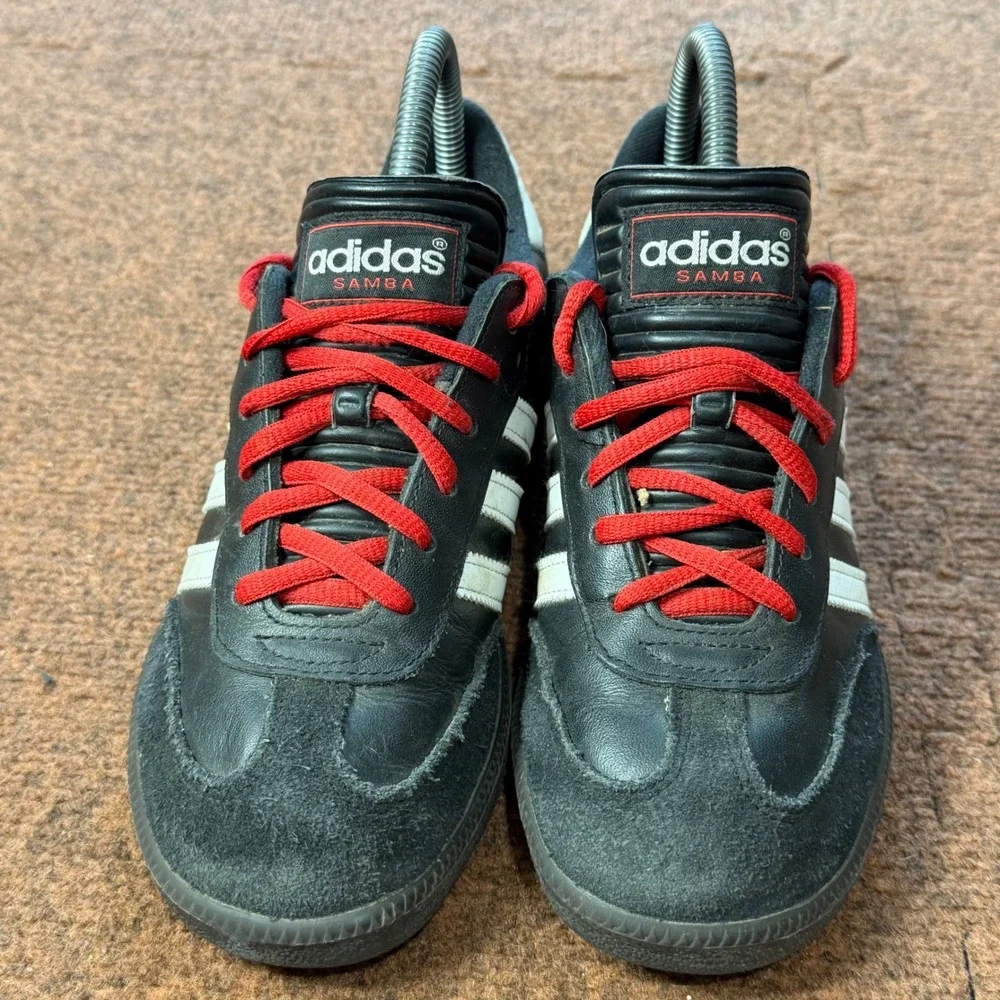 B+ shoes Adidas Samba Classic Black White Red Laces Kids Sneakers US 4 034563